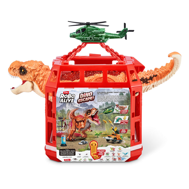 ROBO ALIVE Dino Escape Serie 1 von ZURU, batteriebetriebenes Roboterspielzeug mit Leuchteffekt, T-re