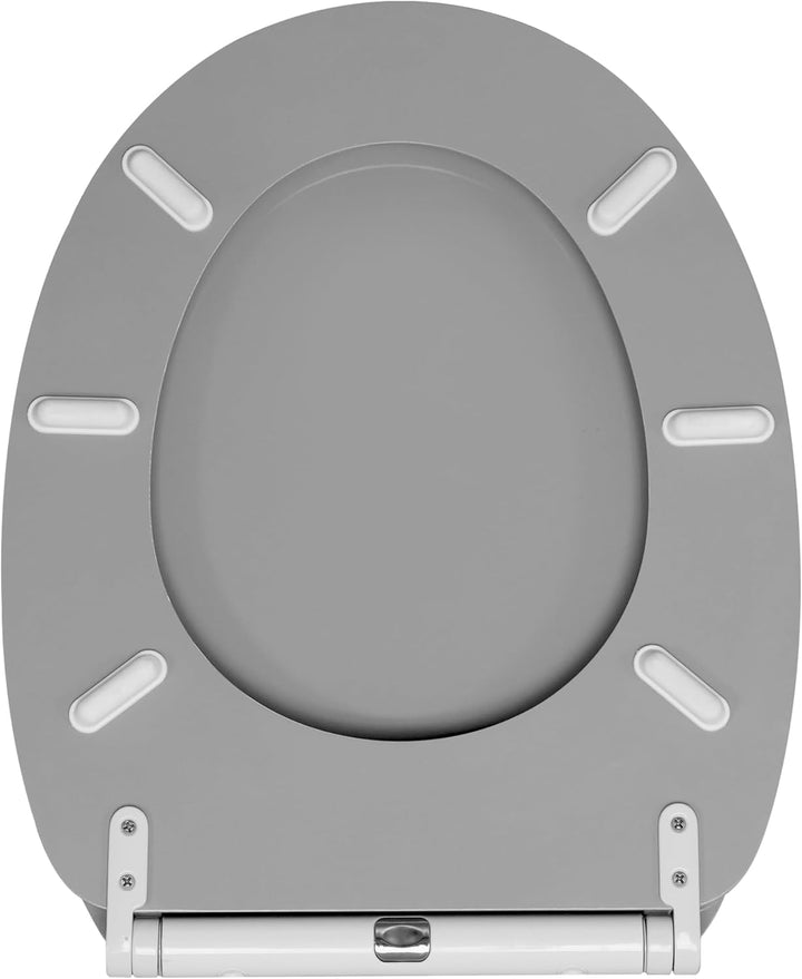 Sanilo WC Sitz mit Absenkautomatik & Schnellverschluss, Toilettendeckel per Knopfdruck abnehmbar, ei