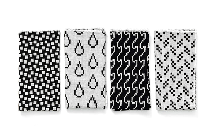 Areaware BITMAP Textiles | 4 SERVIETTEN | Susan Kare (Schwarz-Weiss), Schwarz-weiss