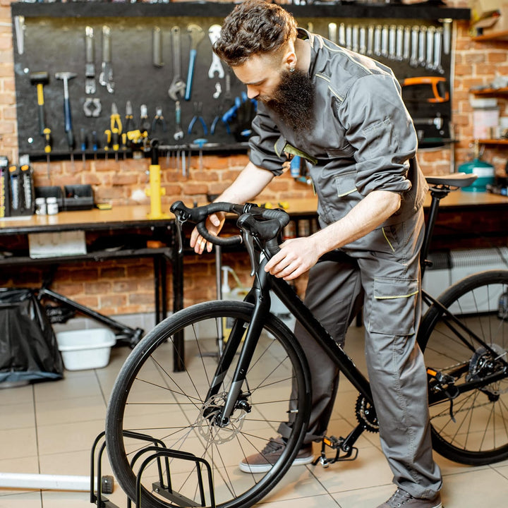 Relaxdays Fahrradständer, für 2 Fahrräder, aus Metall, mit Montagematerial für Boden, HxBxT: 27 x 40