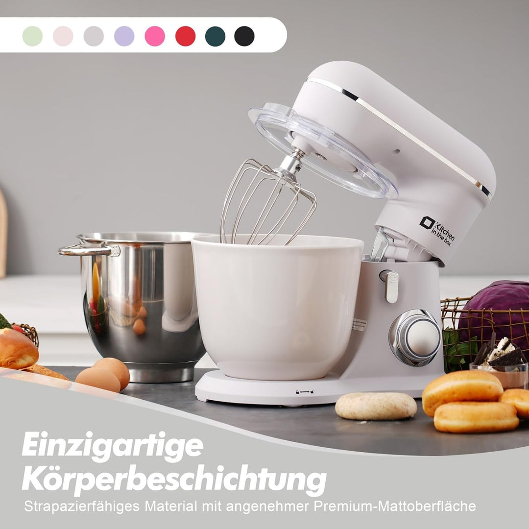 Kitchen in the box Küchenmaschine, 4,5 L & 5 L Knetmaschine, 10+P Geschwindigkeits Teigmaschine mit