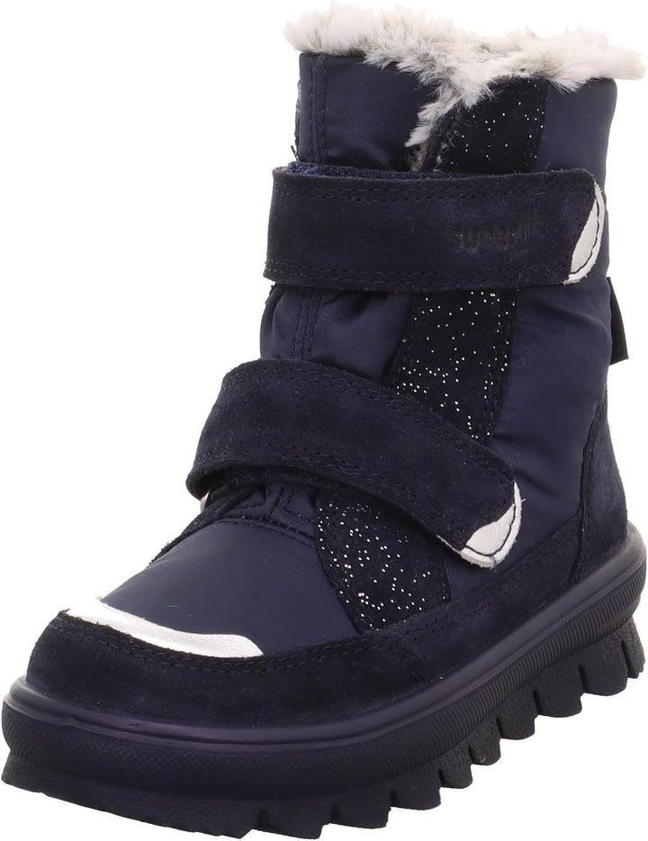 Superfit Mädchen Flavia Warm Gefütterte Gore-tex Schneestiefel 25 EU Blau Silber 8000, 25 EU Blau Si