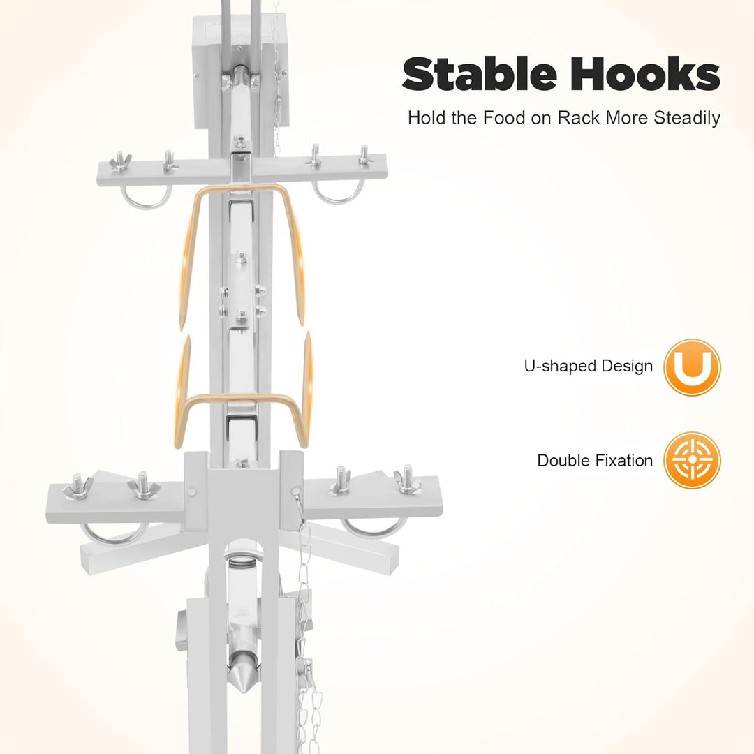 Rostfreier Stahl Elektrische Grillrost 360°Drehung Schaschlikgrill mit Motor Belastbarkeit 40 kg 5 G