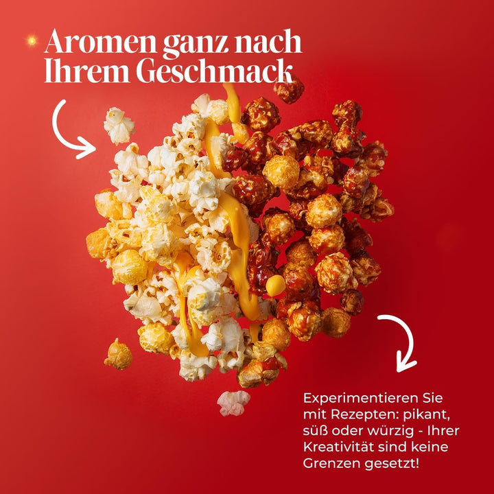 NK Retro Popcornmaschine, elektrisch, 1200 W, einfach zu bedienender Knopf, Zubereitung in 2 Minuten