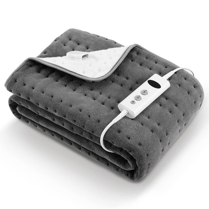 Elektrisches Wärmeunterbett 150x80cm Grey mit 10 Temperaturstufen, Abschaltautomatik & Überhitzungss
