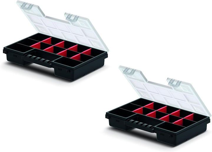 Mivos Doppelseitig Sortimentskasten 12” für Zubehör und Kleinteile - 2 seitig Sortimentsbox 287 x 18