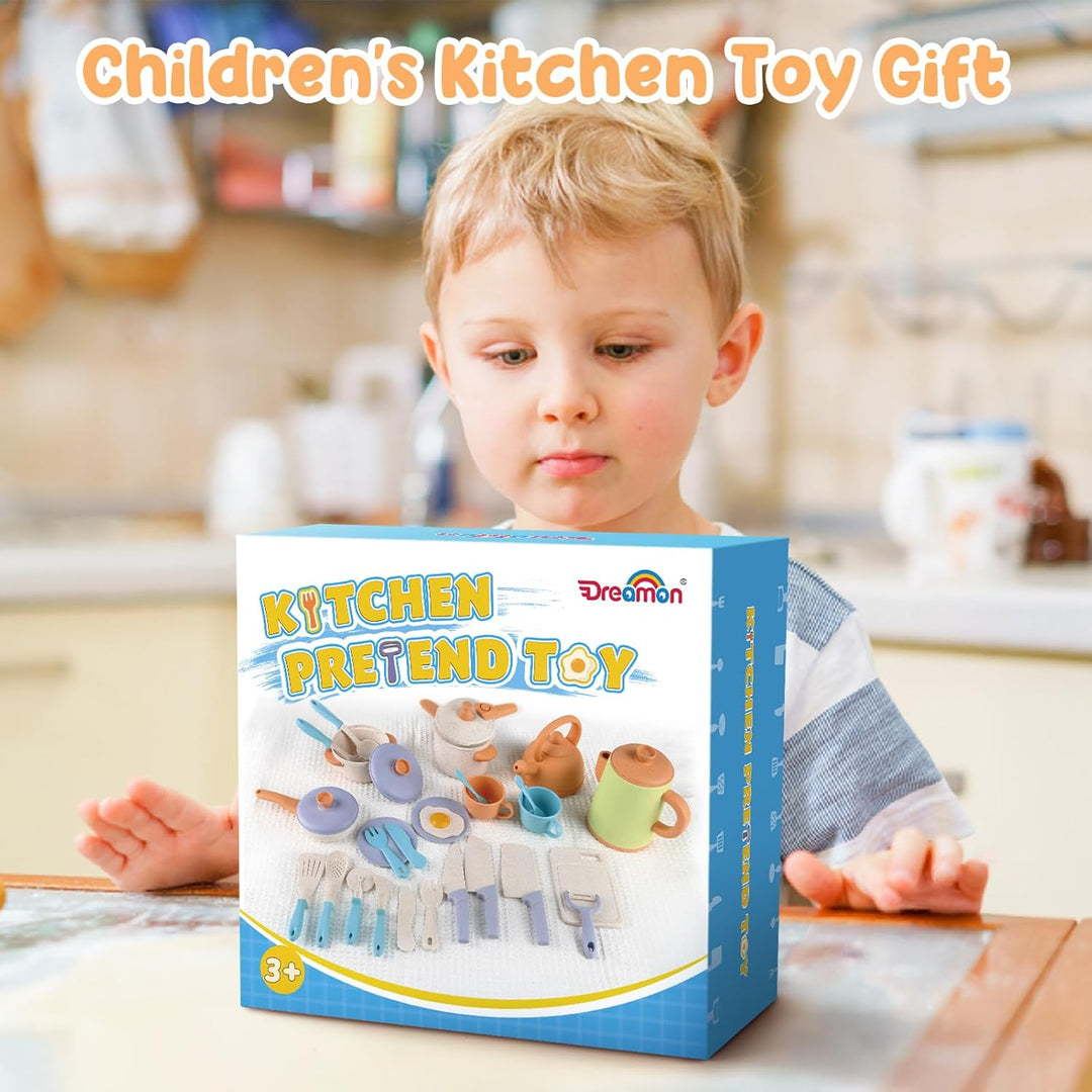 Dreamon Matschküche Zubehör Outdoor Kinderküche Spielküche Zubehör Kinder Töpfe Und Pan Set 31PCS Kü