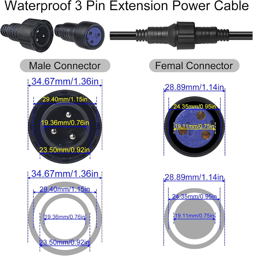 5m Power Cable Ac Plug Cable Power Connectors Buchse Wasserdicht, Led Outdoor Scheinwerfer ip65 Powe