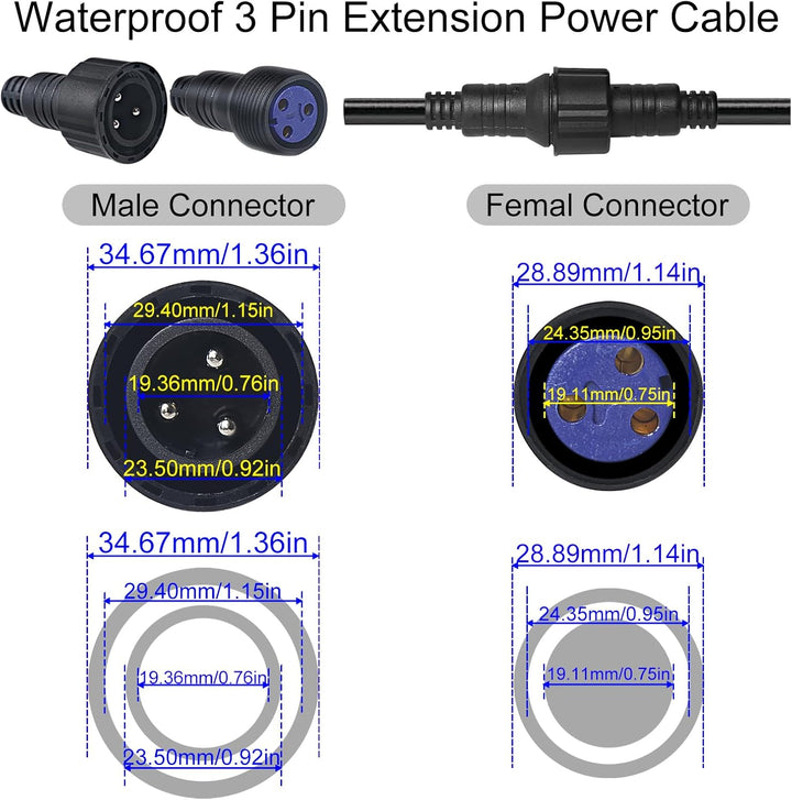 5m Power Cable Ac Plug Cable Power Connectors Buchse Wasserdicht, Led Outdoor Scheinwerfer ip65 Powe