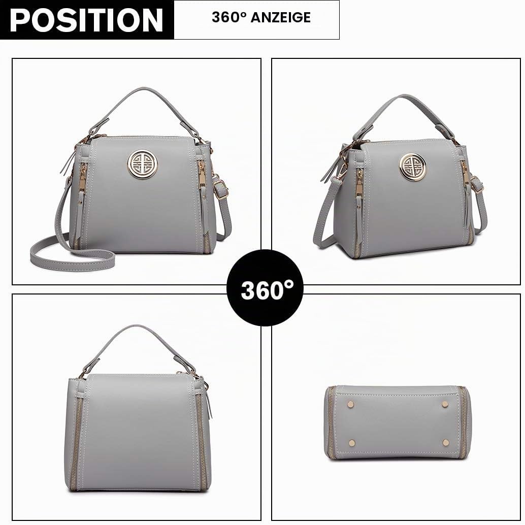 Miss Lulu Handtasche Damen Schultertasche Henkeltasche Pu Leder Elegant Umhängetasche Mittlere Top G