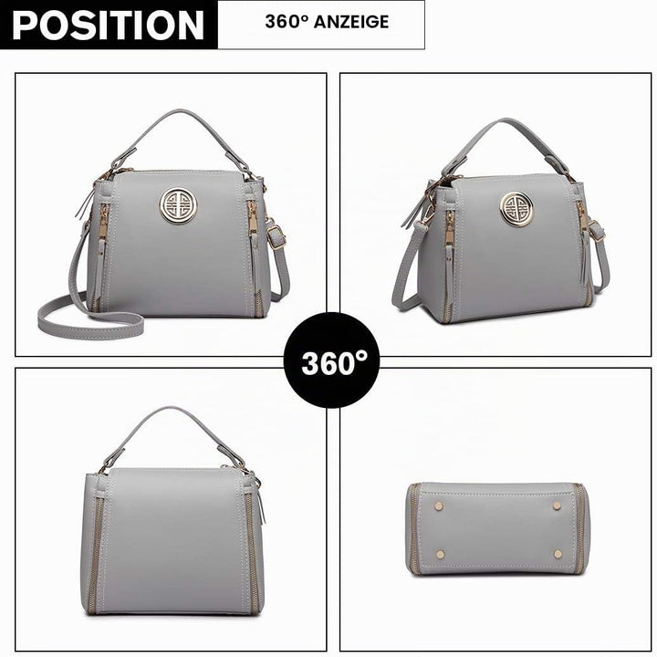 Miss Lulu Handtasche Damen Schultertasche Henkeltasche Pu Leder Elegant Umhängetasche Mittlere Top G