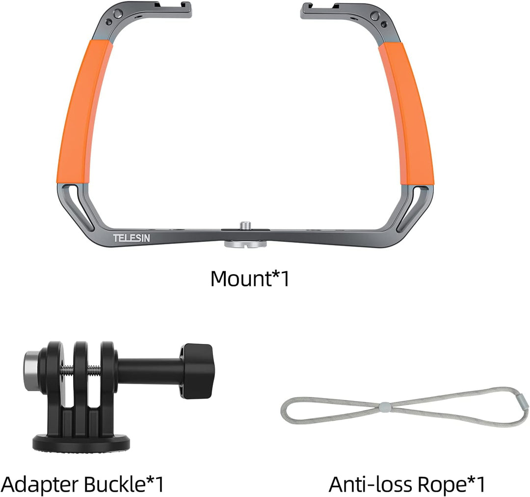 AuyKoo Diving Rig Stabilizer Aluminiumlegierung Doppelarmhalterung für GoPro Hero 11 10 9 8 7 6 Inst