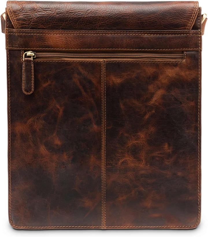 LEABAGS Leder Messenger Bag, London Vintage Herren Umhängetaschen, Echtleder Aktentasche Laptoptasch