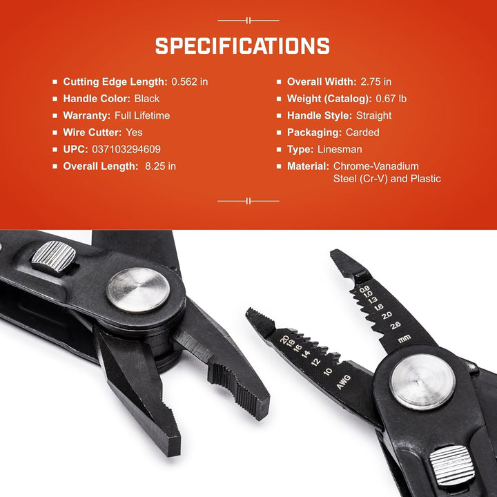 Crescent CCP8V 2 in 1 kombinierte Linesman-Zange und Abisolierzange aus zwei Materialien