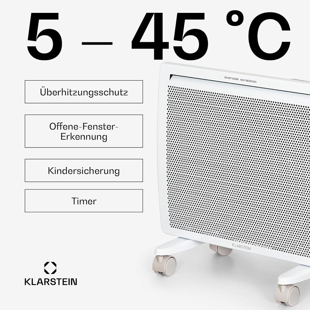 Klarstein Hot Spot Slimcurve Double 2-in-1 Heizgerät - Konvektions- und Infrarotheizung, Überhitzung