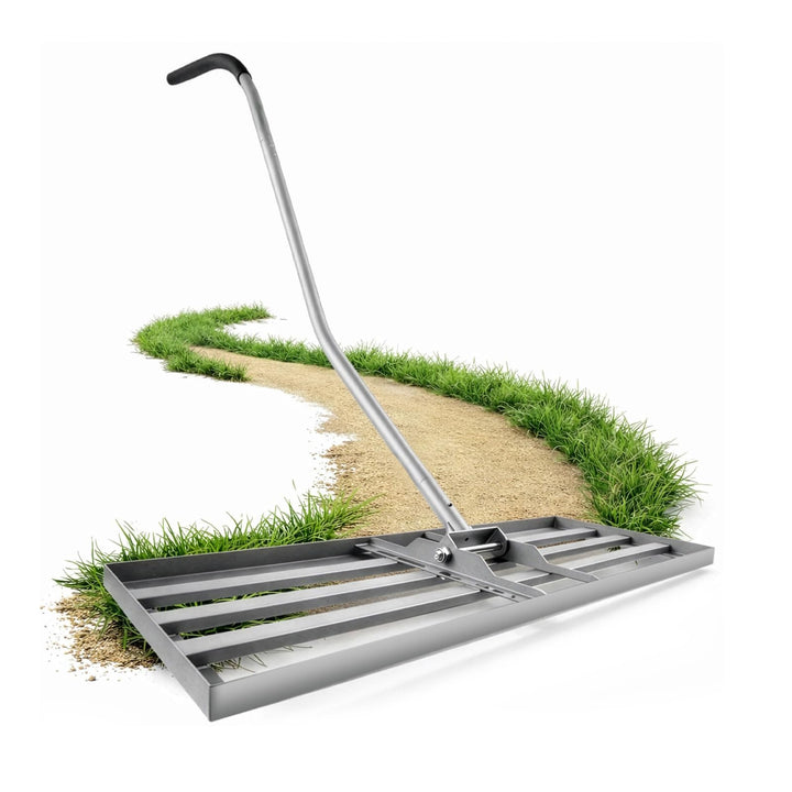Lawn Levelling Rake Ergonomic with Click System 80 x 30 x 197cm, Rasenrechen Garden Grass Squeegee S