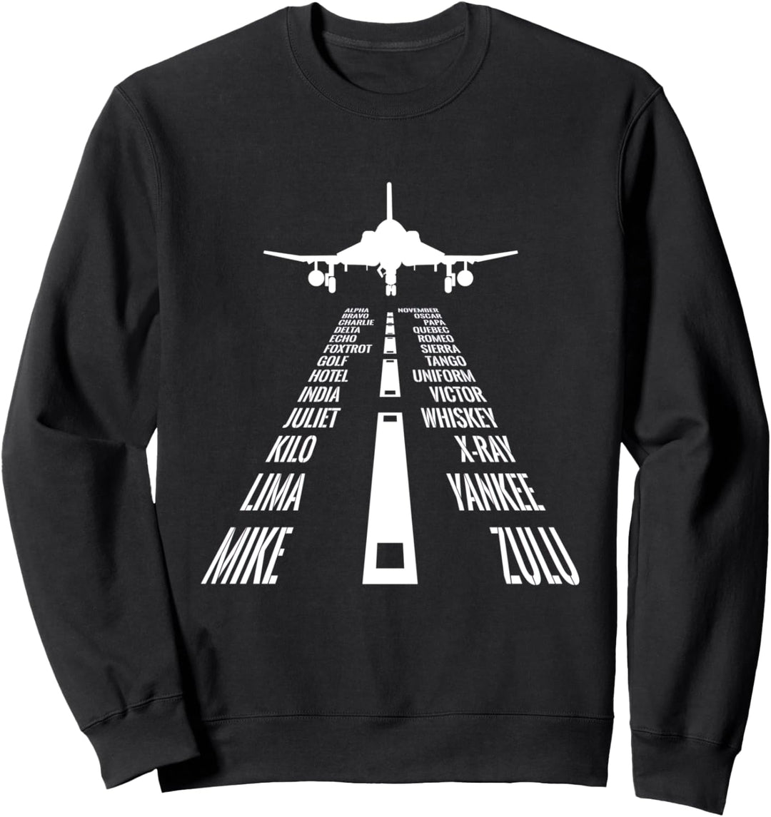 Fliegender F-4 Phantom Pilot Phonetic Alphabet Runway F4 Sweatshirt