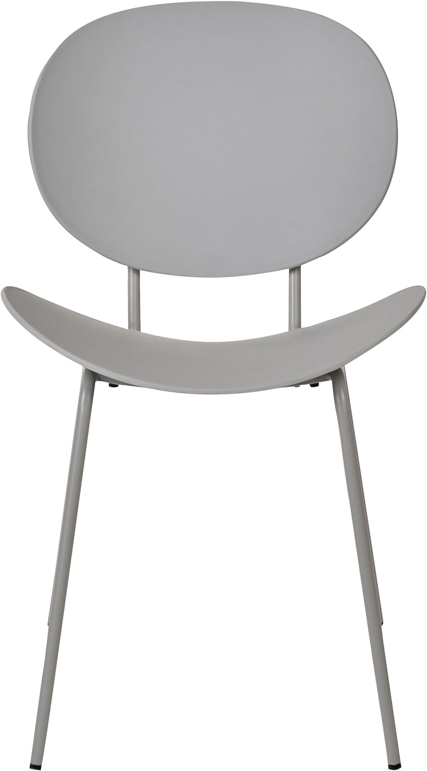 Esszimmerstuhl 2er Set Kunststoff grau mit Metallfüssen Modern Shonto