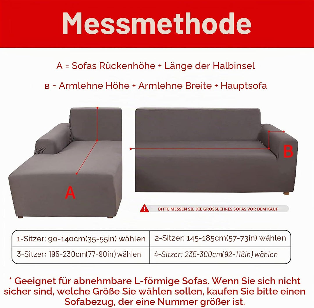 Jaotto Sofa Überwürfe Sofabezug Elastische Spandex Stretch Sofabezüge Couchbezug für L-Form Sofa Uni