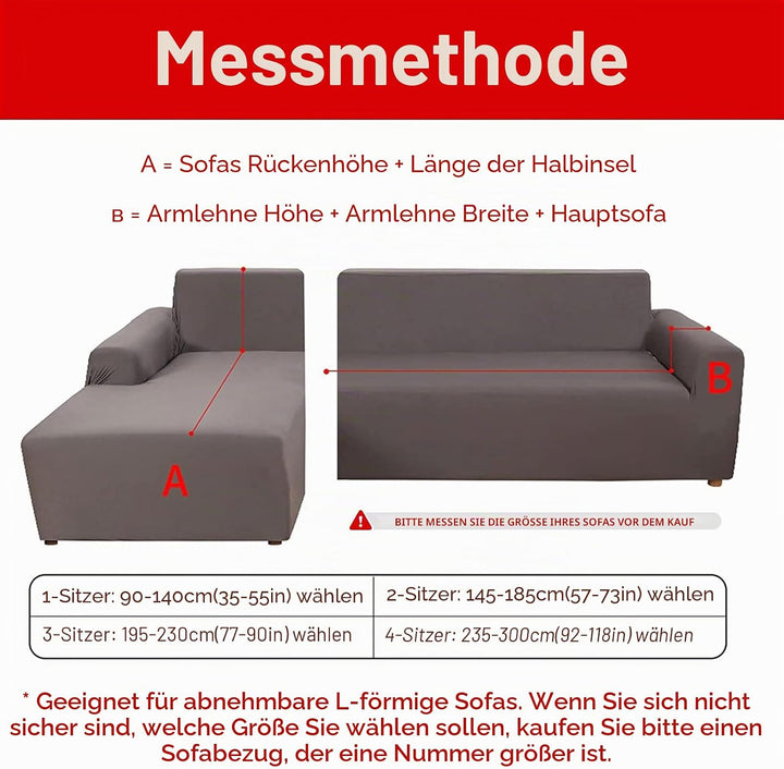 Jaotto Sofa Überwürfe Sofabezug Elastische Spandex Stretch Sofabezüge Couchbezug für L-Form Sofa Uni