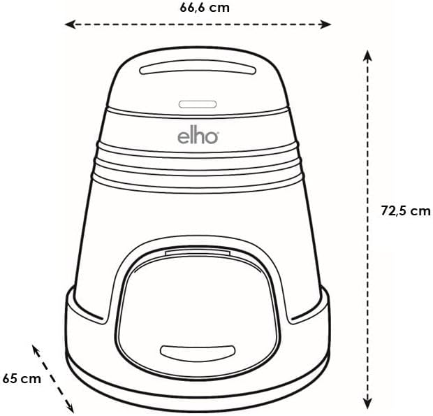 Elho Green Basics Komposter 200L - Komposter Garten - 100% Recyceltem Plastik - Ø L 66.6 x B 65.0 x