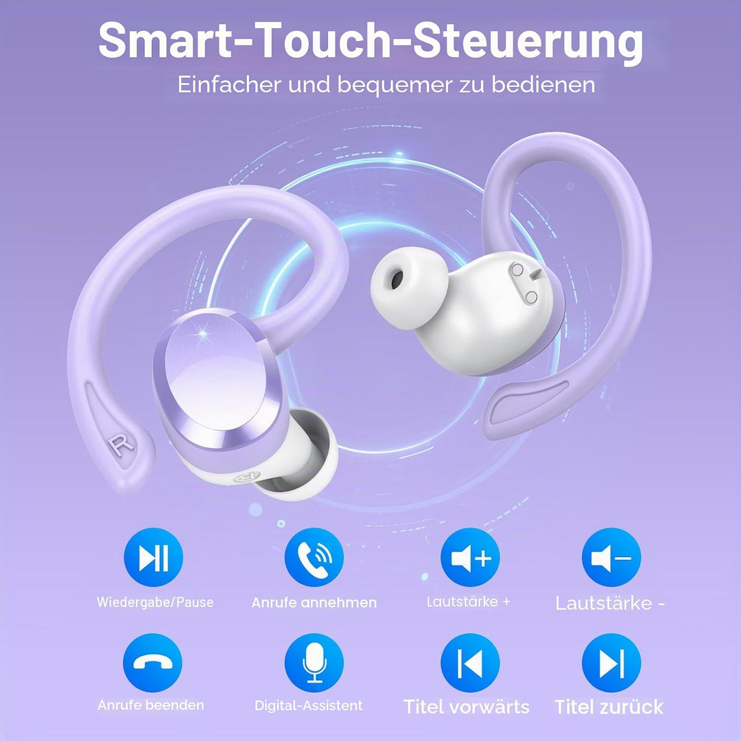 Bluetooth Kopfhörer, Kopfhörer Kabellos Bluetooth 5.4 Sport, 68 std Spielzeit In Ear Kopfhörer mit 4