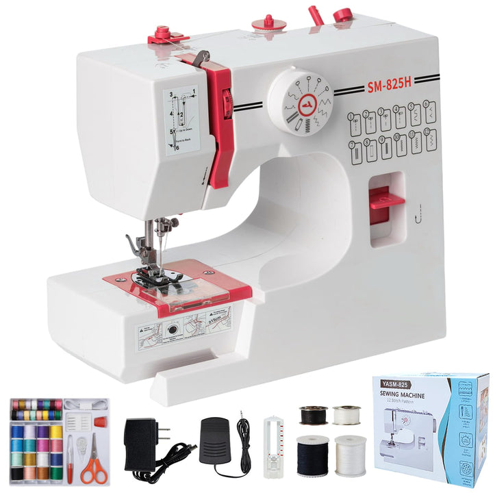 Nähmaschine für Kinder und Anfänger, 12 Stichmuster Overlock Nähmaschine, Portable Mini Sewing Machi