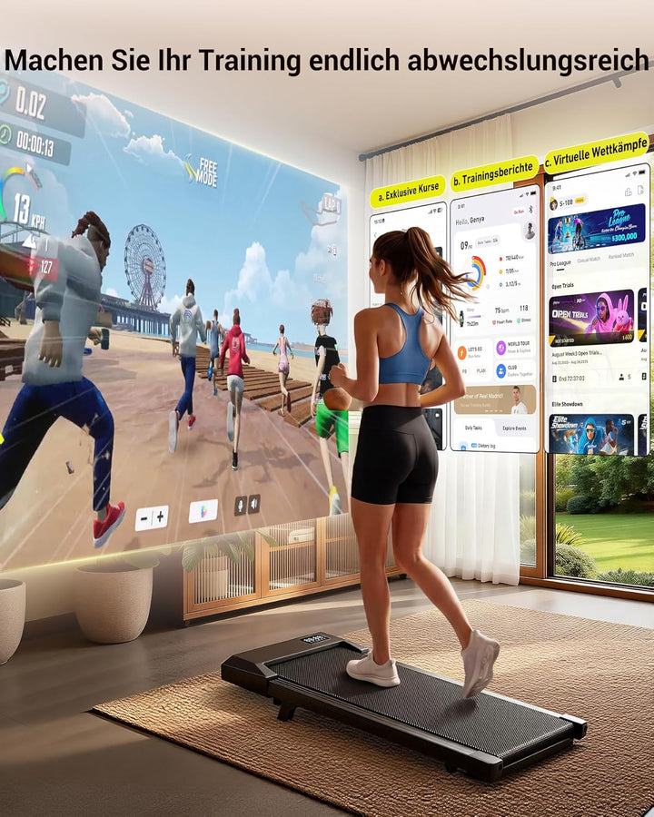 MJWW Raceable Walking Pad mit 6%-9% Steigung, 2.5/3.0 HP Klappbares Laufband für Zuhause &amp; Büro mit