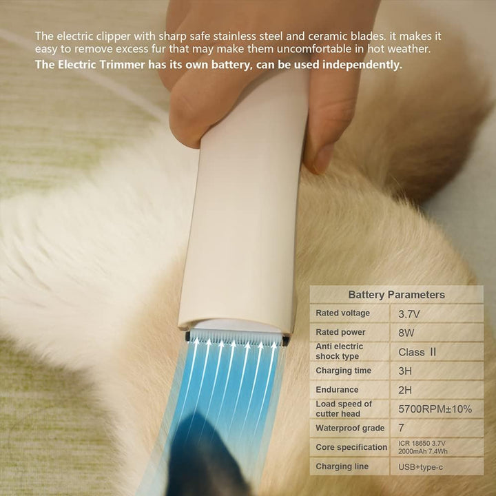 RATSTONE Hundebürste Staubsauger,Hunde Staubsauger,Dog Hair Vacuum Brush,Hundeschermaschine mit Stau