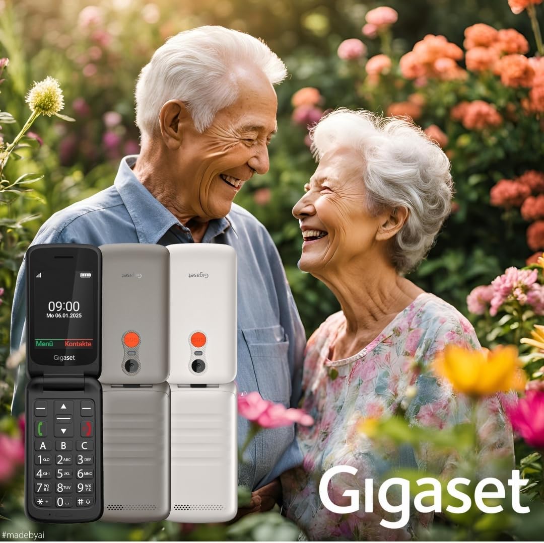 Gigaset GL595 Flip-Mobiltelefon – einfache Bedienung für Senioren, grosse Tasten & SOS-Notruftaste –