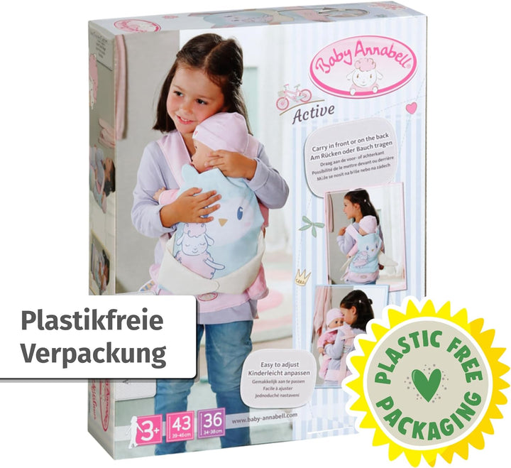 Baby Annabell Active Tragesitz, Puppentrage mit verstellbarem Gurtsystem für verschiedene Kindergrös