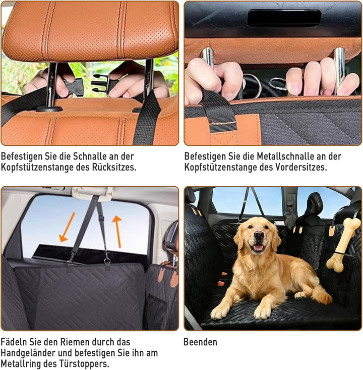 Hundedecke Auto Rückbank 130x154CM, wasserdichte Auto Hundedecke 600D Oxford Stoff mit Rutschfester
