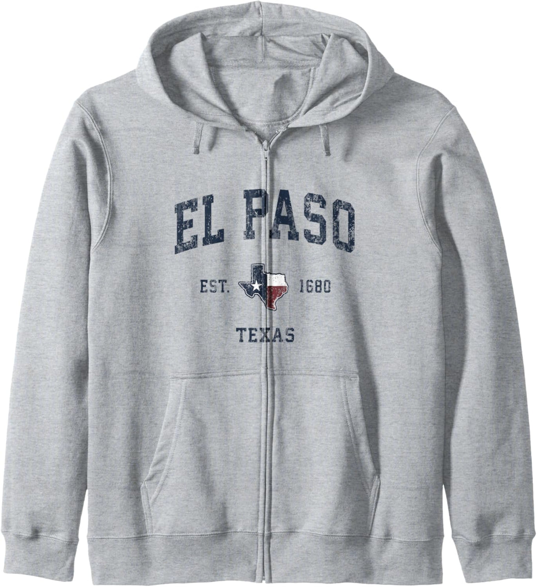 El Paso Texas TX Vintage Bundesstaatsflagge Sports Navy Kapuzenjacke