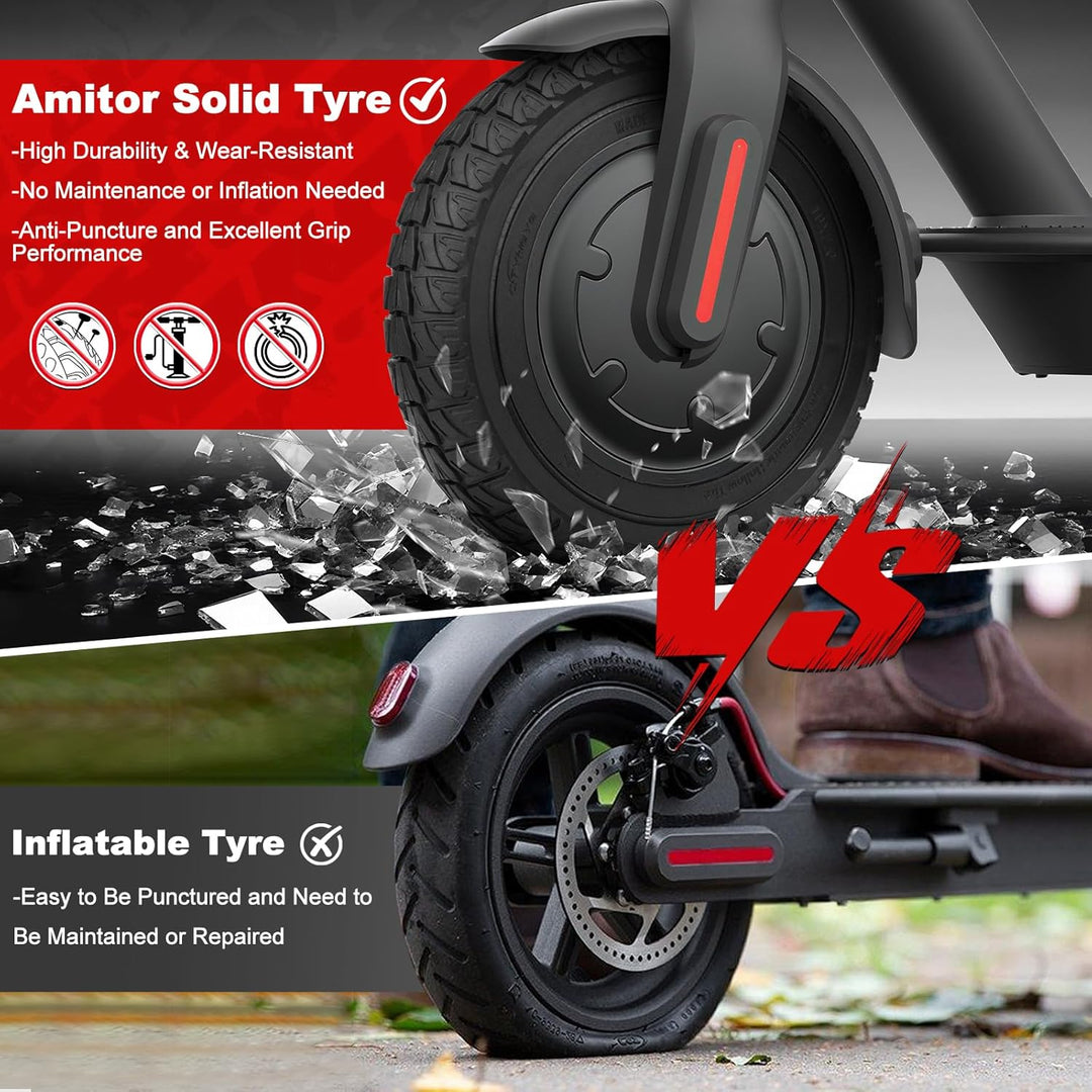 10x2 E Scooter Reifen Vollgummi Offroad, Vollgummireifen 10x2 mit Abriebfeste & Pannensichere, Wartu