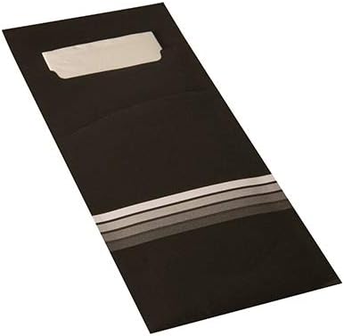 520 Bestecktaschen 20 cm x 8,5 cm schwarz/weiss "Stripes" inkl. farbiger Serviette 33 x 33 cm 2-lag.