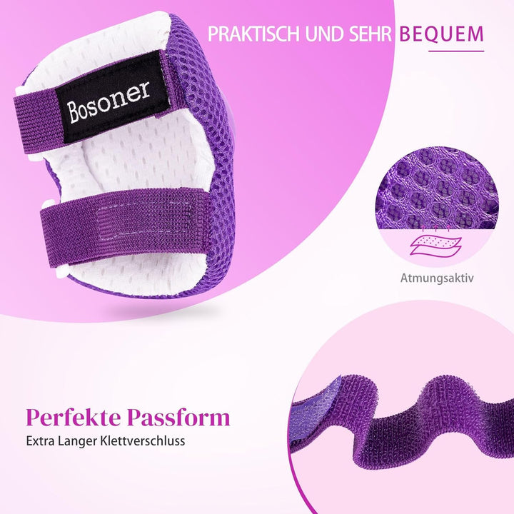 Knieschoner Kinder Schoner Inliner Protektoren: [6er Set] Schützer Inline Skates Kinder Knieschützer