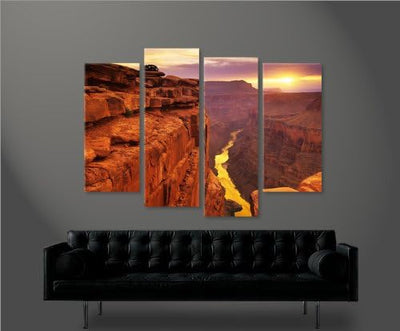 islandburner Bild Bilder auf Leinwand Grand Canyon 4er XXL Poster Leinwandbild Wandbild Dekoartikel