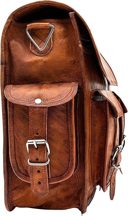 Leder-Umhängetasche für Herren, Vintage-Laptoptasche mit verstellbarem Riemen, Crossbody-Tasche für