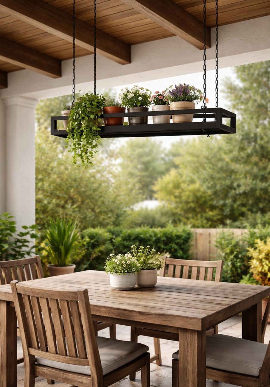 yelloo - Deckenregal mit Ketten, ideal als Blumenregal, Pflanzen für drinnen und draussen, klassisch