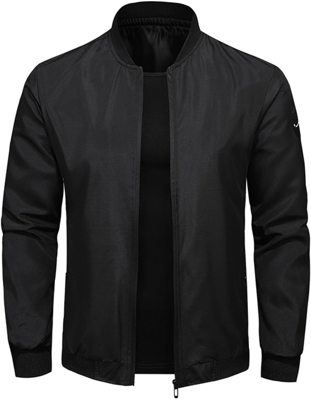 Herren Leichte Dünne Bomberjacke mit Ärmeltasche Blouson Jacke Übergangsjacke Stehkragen US Fliegerj