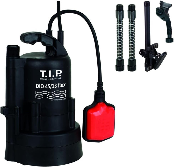 T.I.P. Tauchpumpe - Regenfasspumpe (2.700 l/h Fördermenge, mit Durchflussmengenregler, 13 m Förderhö
