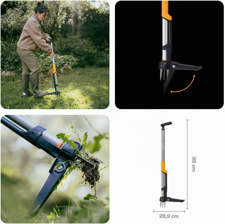 Fiskars Ergonomic Weed Puller + Hoe + Trowel eCom