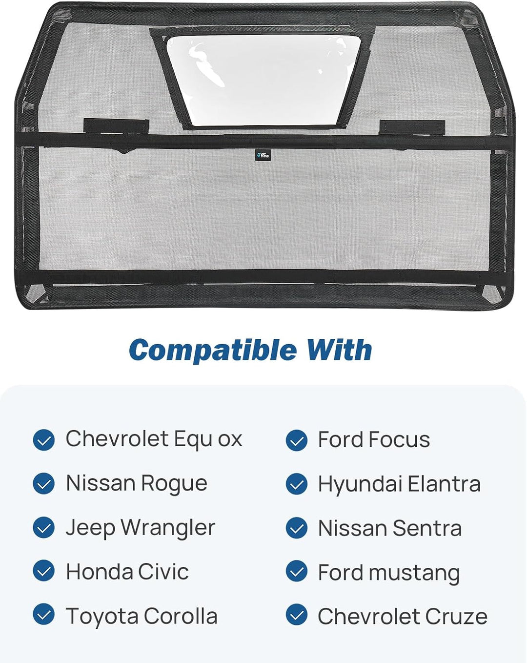 JOYTUTUS Hundegitter Auto, Schutznetz Barriere Trennnetz, mit Sichtfenster, Universal Hunde Trenngit
