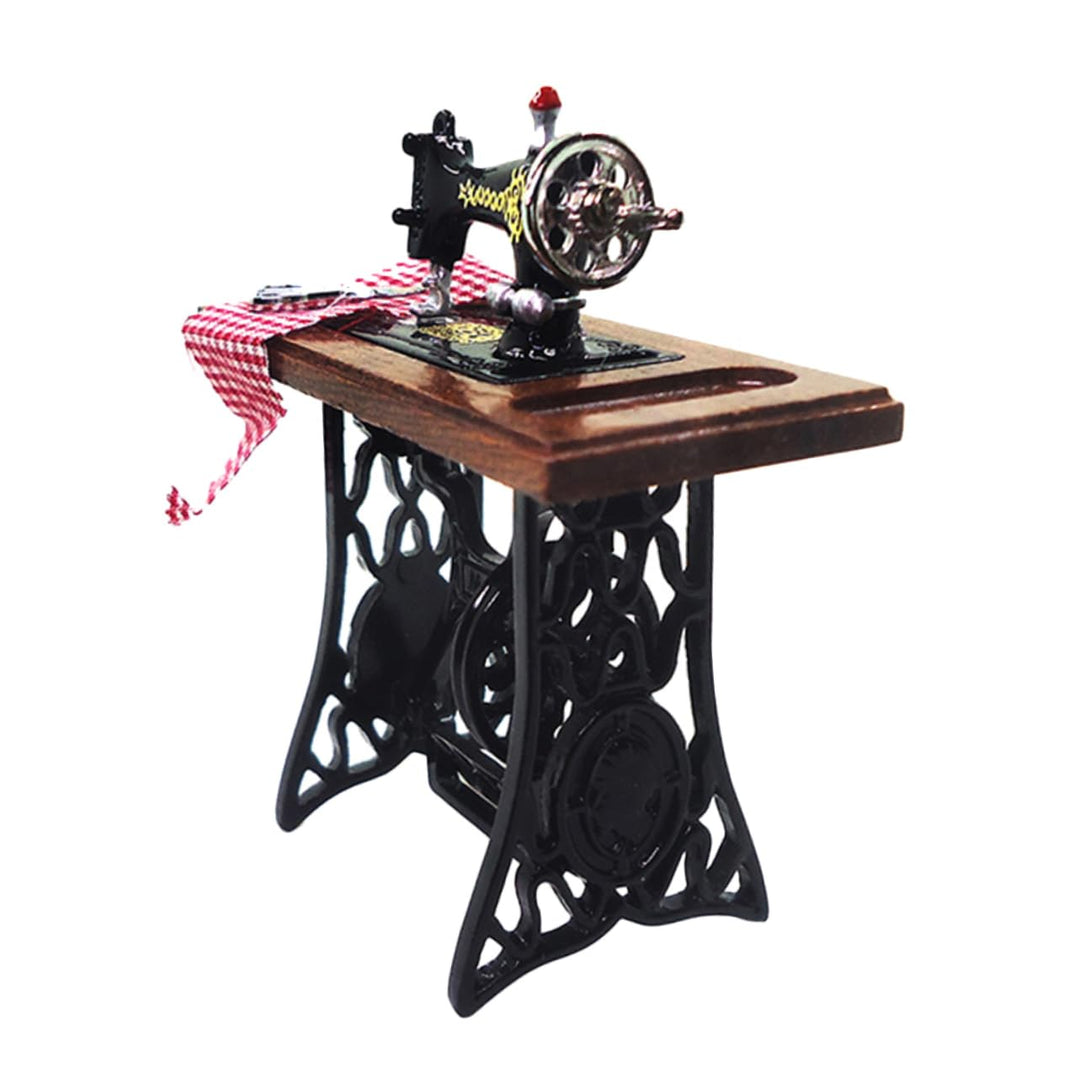Supvox Mini Nähmaschine Dekoration für Puppenhaus Miniatur Wohnaccessoire Deko für Mini Hausmodelle