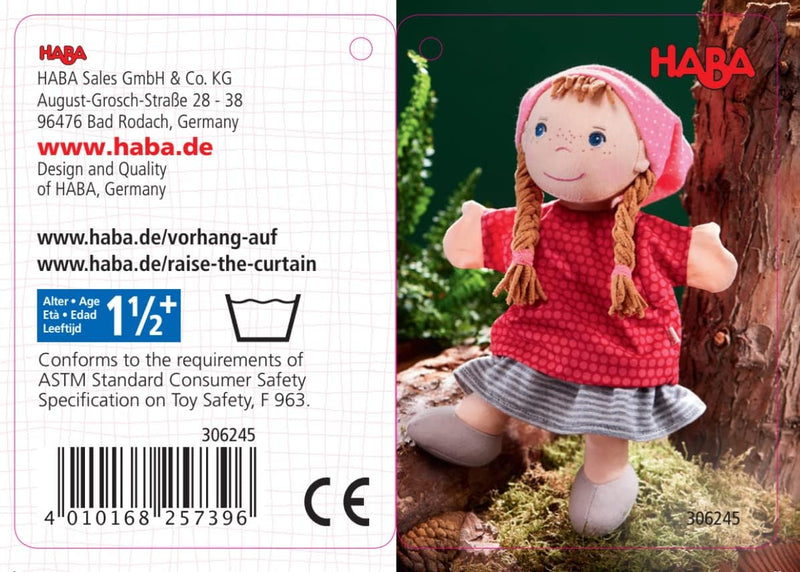 HABA 306245 - Handpuppe Gretelchen, Handpuppe ab 1,5 Jahren