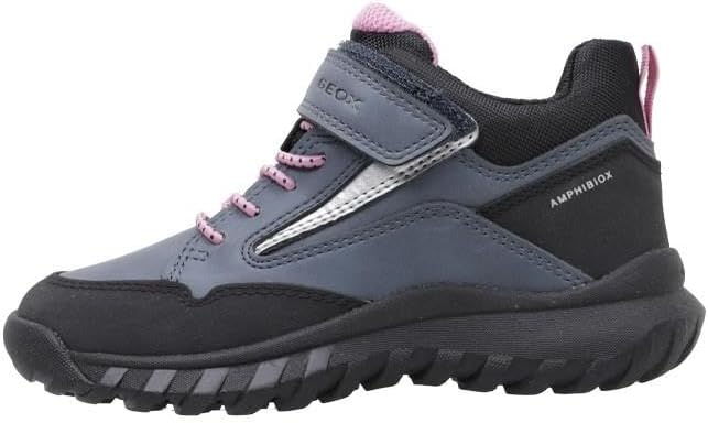 Geox Mädchen J Simbyos Girl ABX A Sneaker 26 EU Avio Black, 26 EU Avio Black