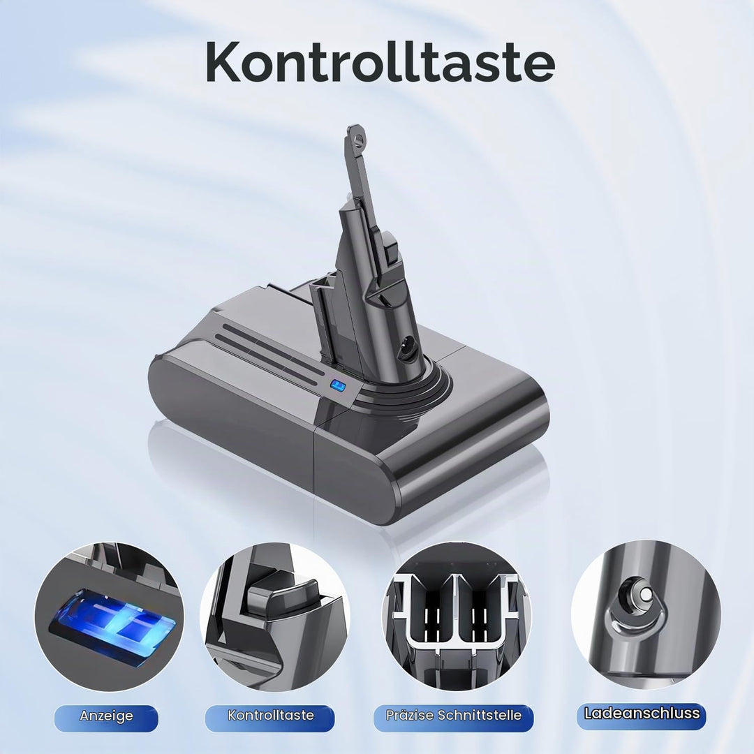 8000mAh Akku für Dyson V8 SV10, Li-ION Ersatzakku Batterie kompatibel mit V8 Animal/Absolute/Motorhe