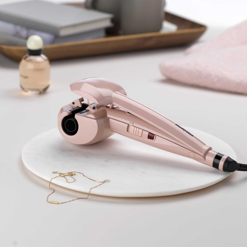 BaByliss Rose Blush Curl Secret Auto-Curler, aus Kunststoff, automatischer Lockenstab mit 2 Temperat