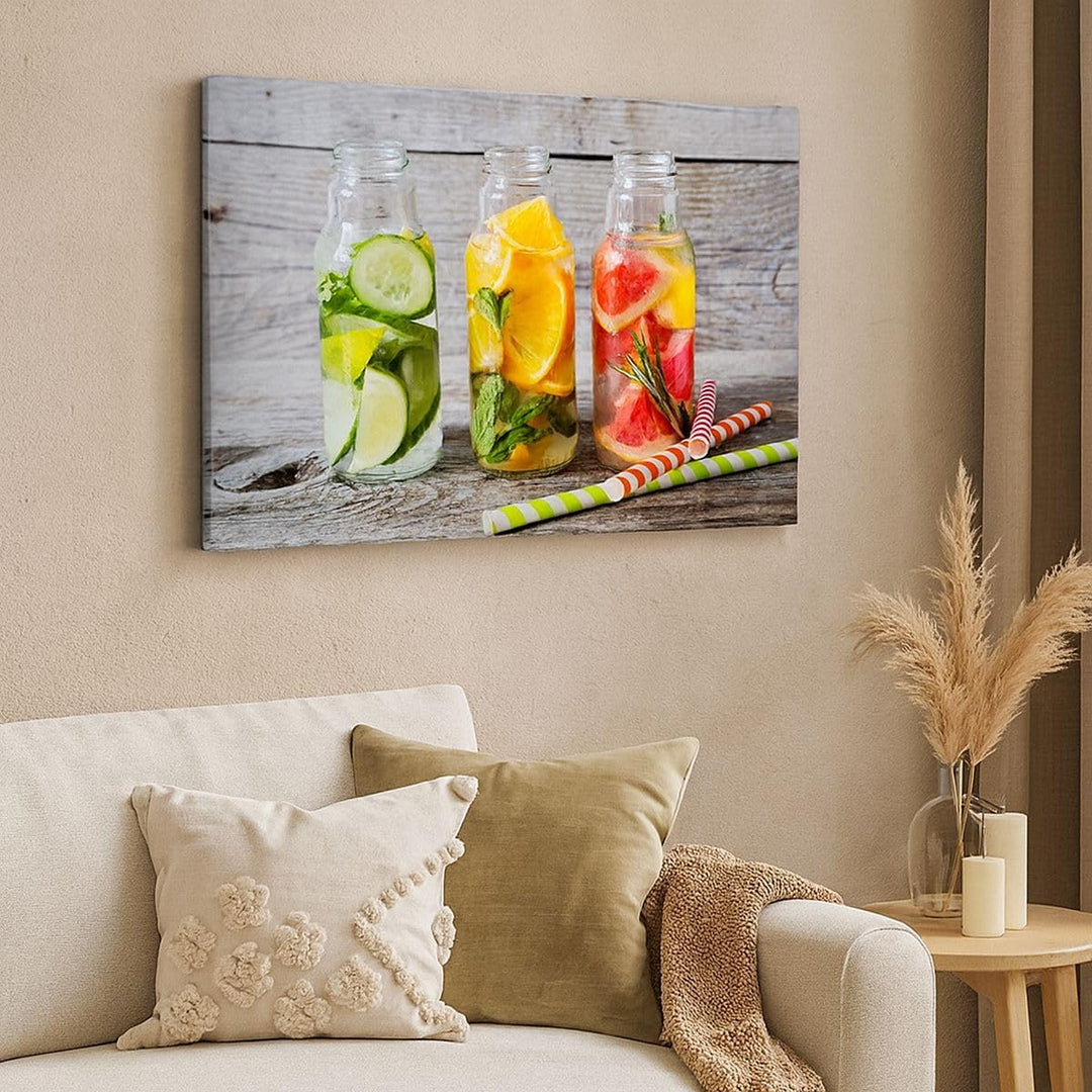 Bilder auf Leinwand Eis Minze Erfrischung Getränke Leinwandbild 70x50cm Wandbilder Dekoration Wohnzi