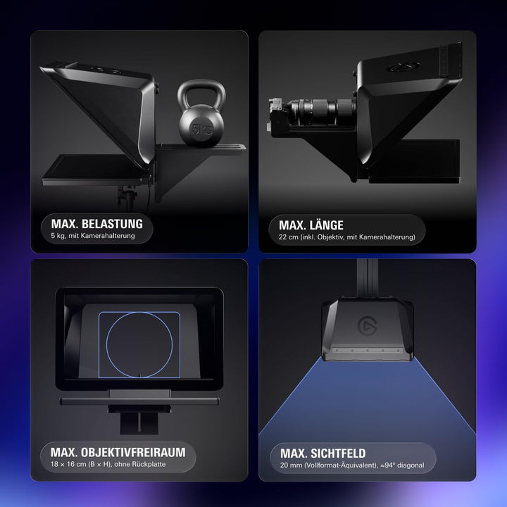 Elgato Prompter XL – Teleprompter in voller Grösse mit abnehmbarem Display, Monitor für Videokonfere